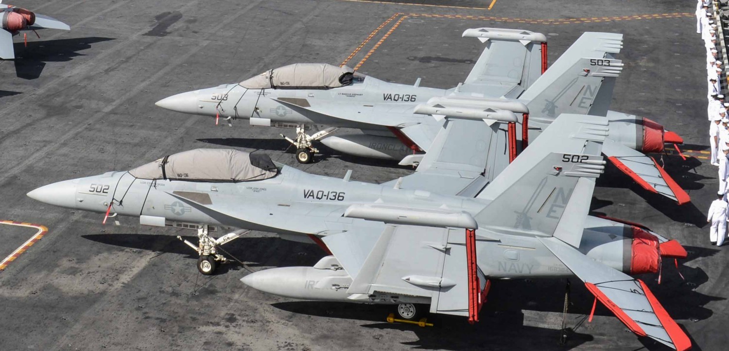 vaq-136 gauntlets electronic attack squadron vaqron us navy ea-18g growler carrier air wing cvw-2 uss ronald reagan cvn-76 123