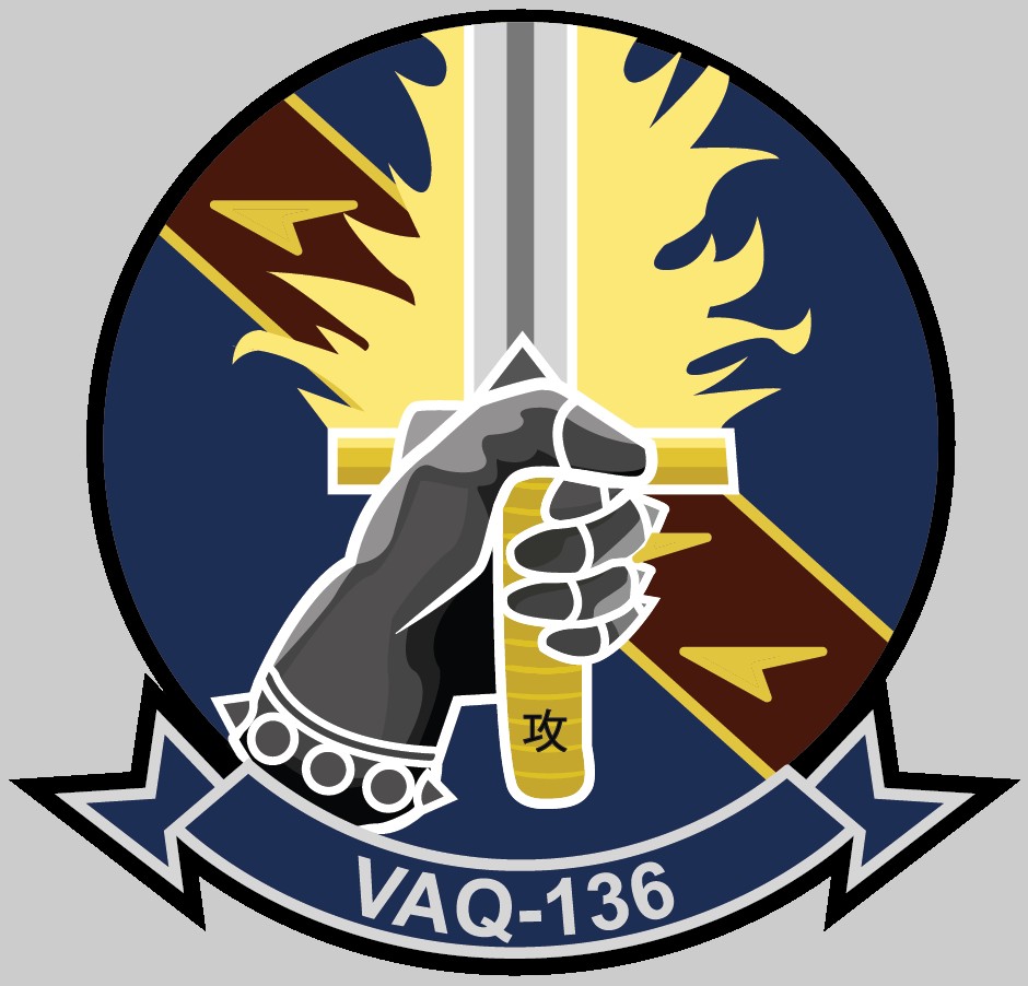 vaq-136 gauntlets insignia crest patch badge electronic attack squadron us navy ea-18g growler 02c