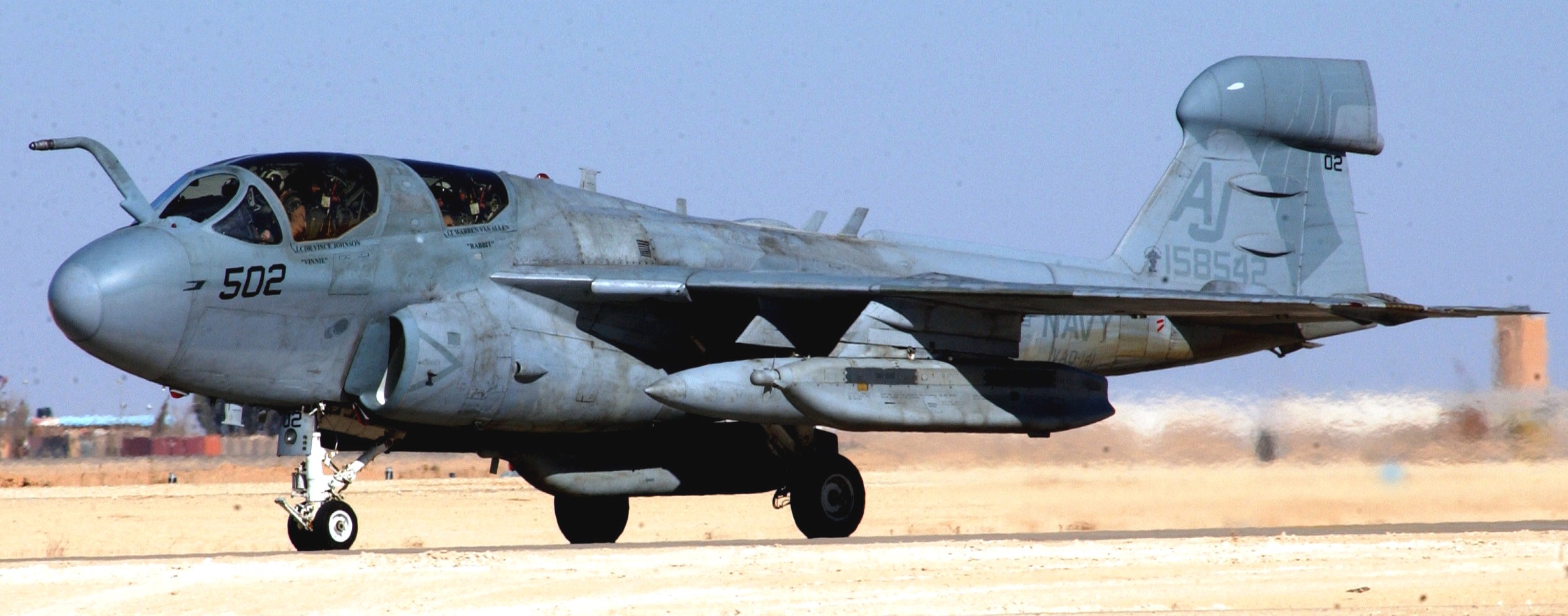 vaq-141 shadowhawks electronic attack squadron grumman ea-6b prowler us navy cvw-8 al asad air base iraq 14