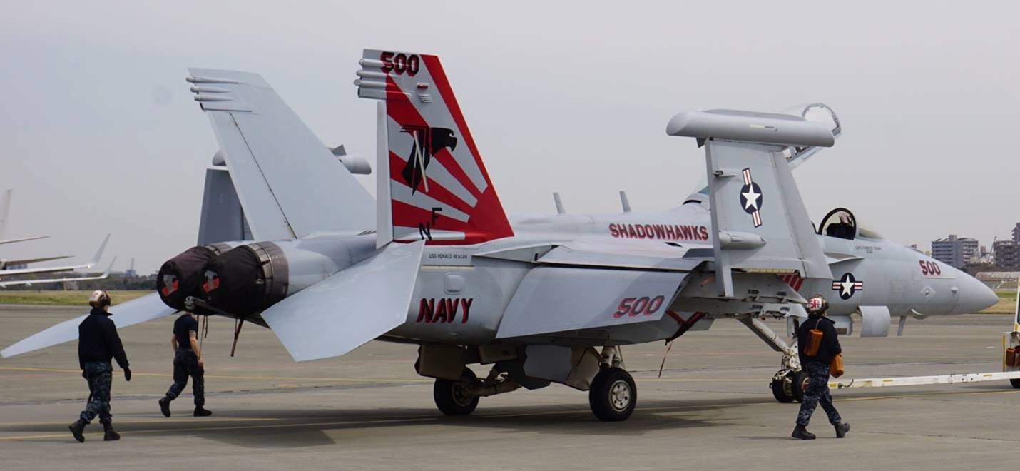 vaq-141 shadowhawks electronic attack squadron boeing ea-18g growler us navy cvw-5 naf atsugi japan 85