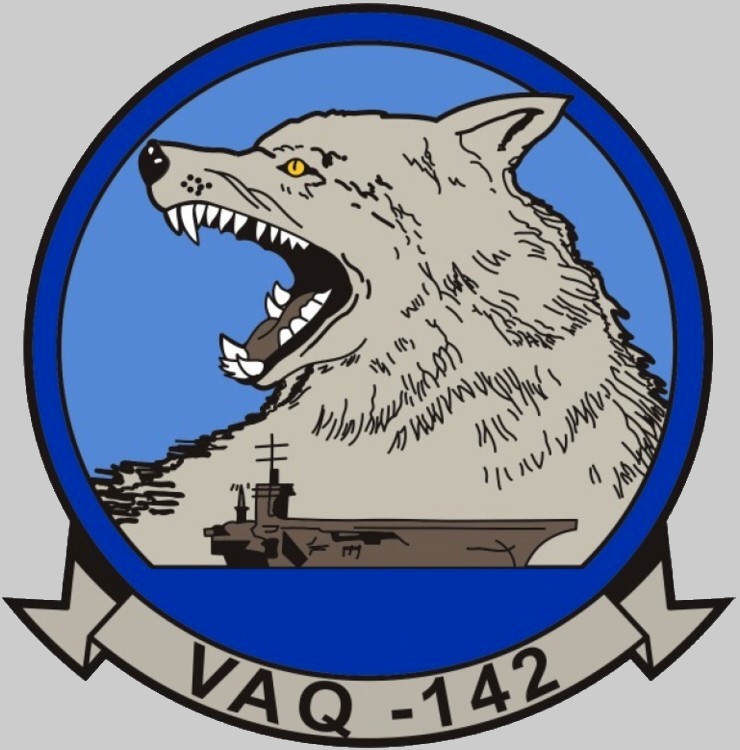 vaq-142 gray wolves insigia crest patch badge electronic attack squadron ea-18g growler navy 03c