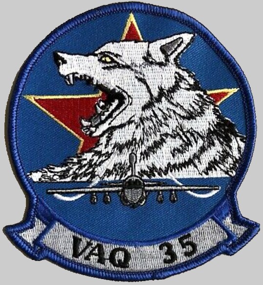 vaq-35 grey wolves insignia crest patch badge tactical electronic warfare squadron us navy aggressor ea-6b prowler 02p