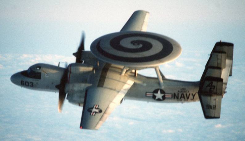 carrier airborne early warning squadron vaw-123 screwtops grumman e-2c hawkeye cvw-1 uss america cv-66