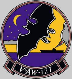 vaw-127 seabats insignia crest patch badge carrier airborne early warning squadron caraewron e-2c hawkeye