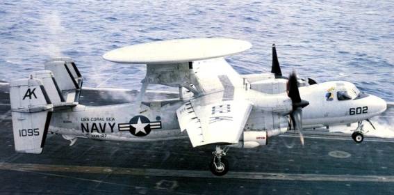 vaw-127 seabats carrier airborne early warning squadron caraewron grumman e-2c hawkeye carrier air wing cvw-13 uss coral sea cv-43