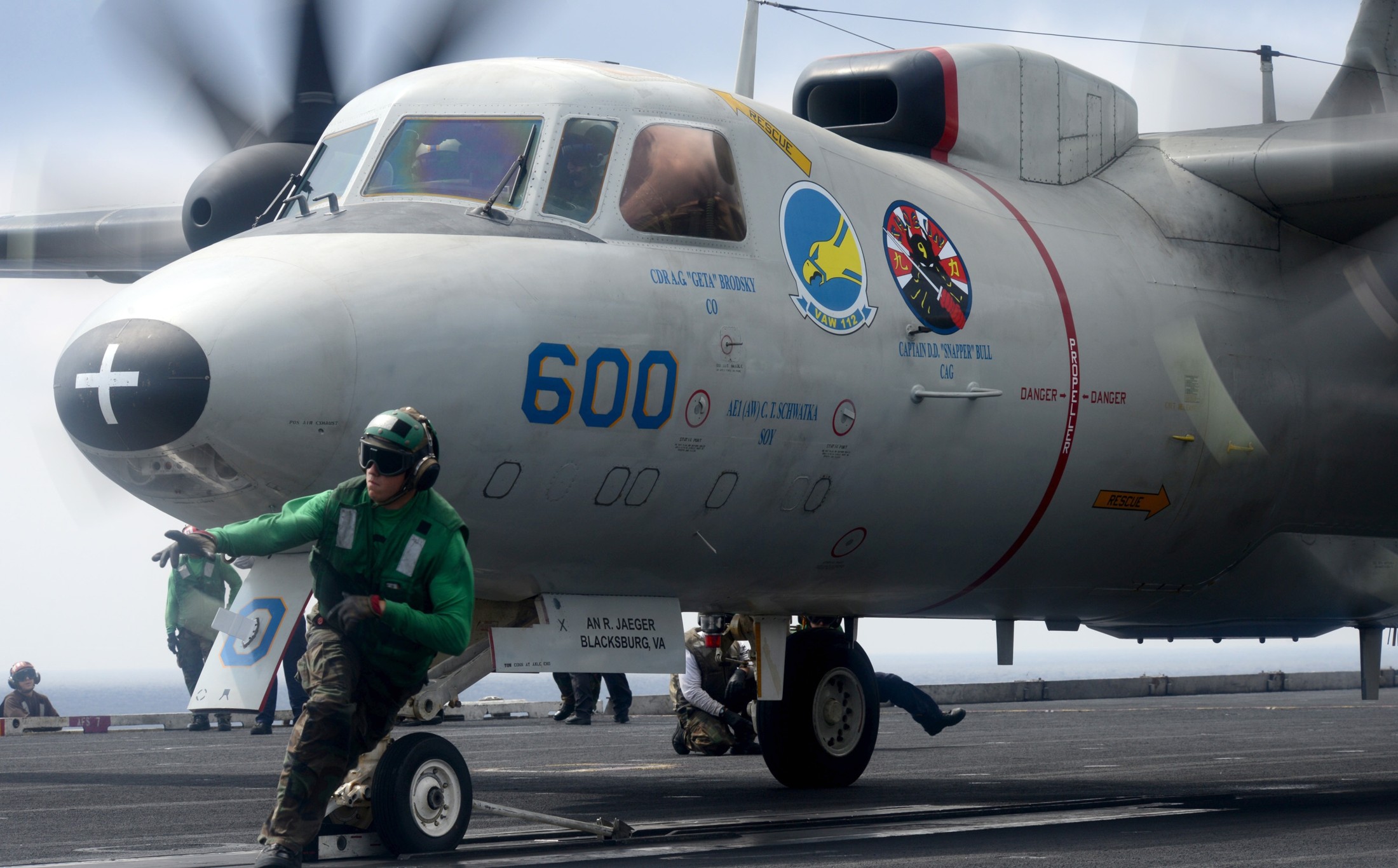 vaw-112 golden hawks carrier airborne early warning squadron us navy grumman e-2c hawkeye cvw-9 uss john c. stennis cvn-74 28