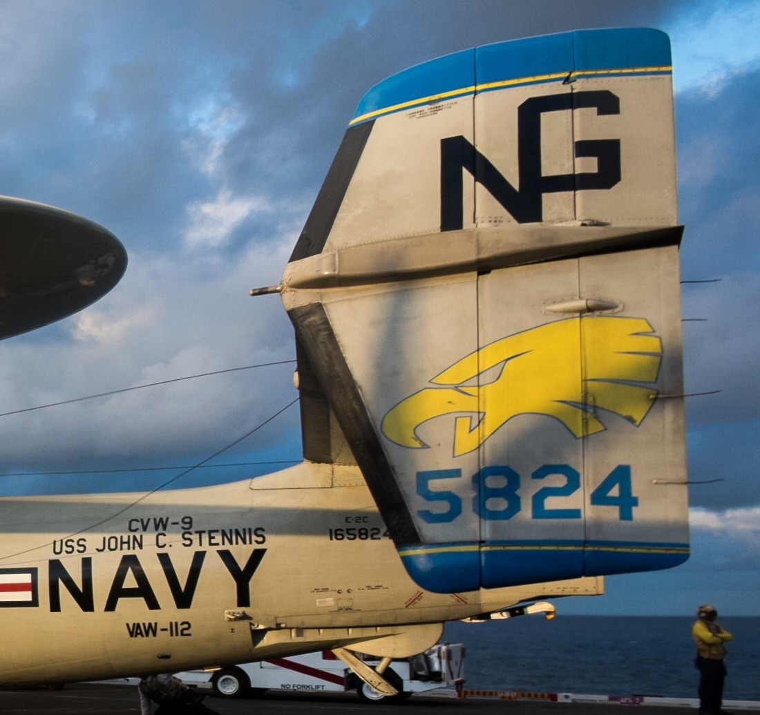 vaw-112 golden hawks carrier airborne early warning squadron us navy grumman e-2c hawkeye cvw-9 uss john c. stennis cvn-74 37a