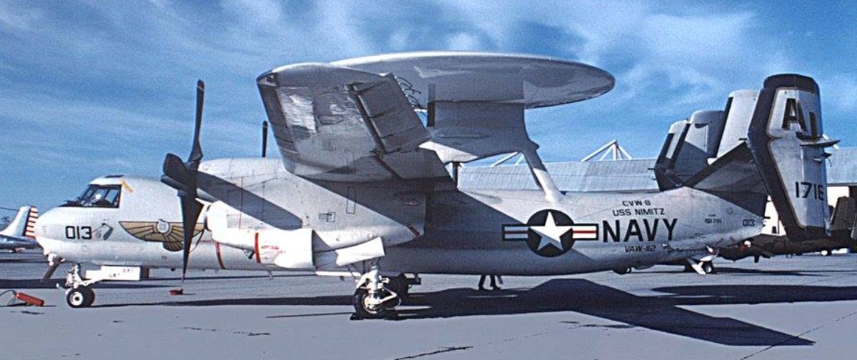 vaw-112 golden hawks carrier airborne early warning squadron us navy grumman e-2b hawkeye cvw-8 nas point mugu nimitz 88