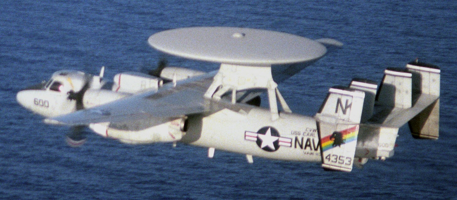 vaw-113 black eagles carrier airborne early warning squadron us navy grumman e-2c hawkeye cvw-14 uss carl vinson cvn-70 83