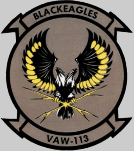 vaw-113 black eagles insignia crest patch badge carrier airborne early warning squadron us navy grumman e-2c hawkeye 04c
