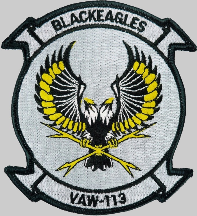 vaw-113 black eagles insignia crest patch badge carrier airborne early warning squadron us navy grumman e-2c hawkeye 04pa