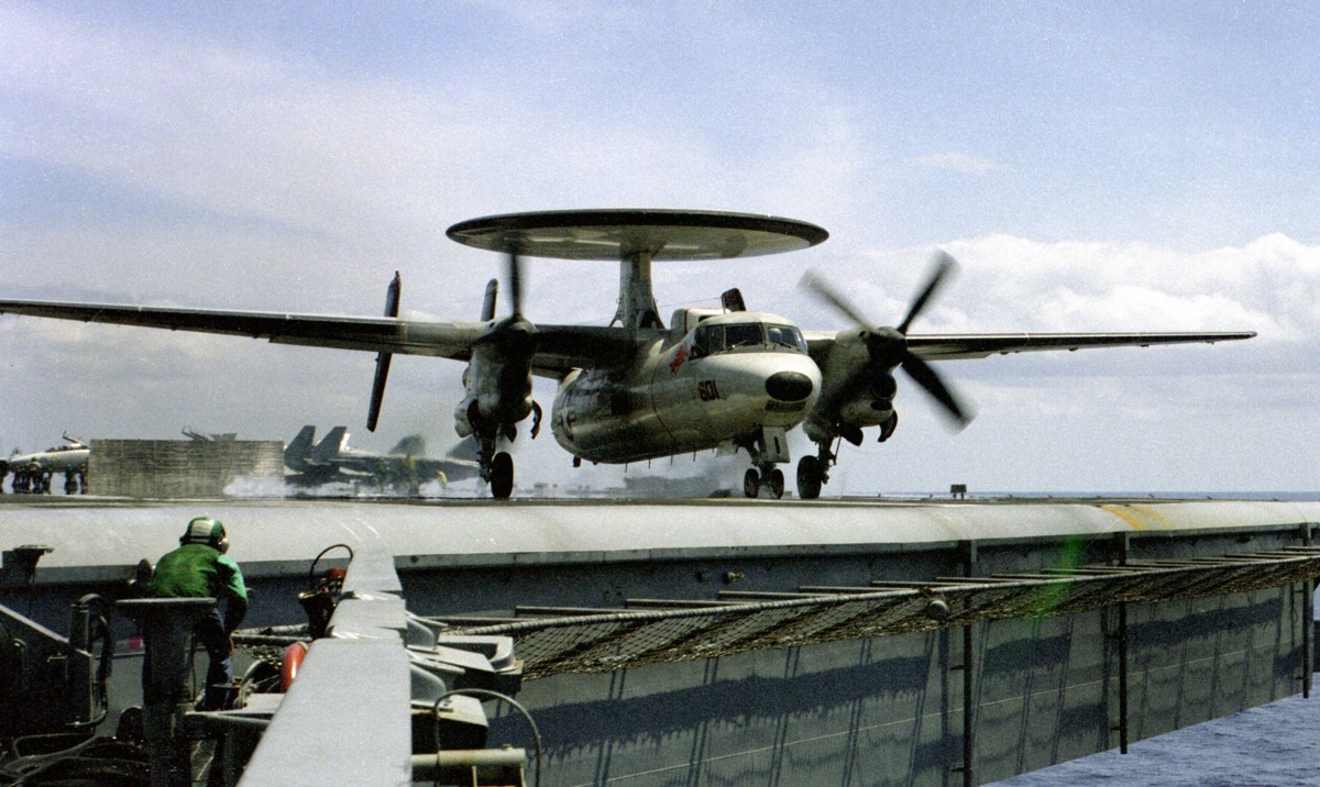 vaw-114 hormel hawgs carrier airborne early warning squadron us navy grumman e-2c hawkeye cvw-15 uss carl vinson cvn-70 08