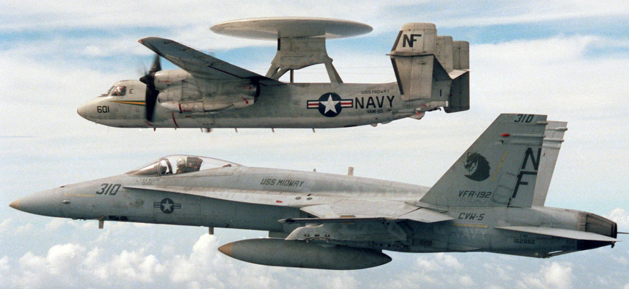 vaw-115 liberty bells carrier airborne early warning squadron us navy grumman e-2c hawkeye cvw-5 uss midway cv-41 163