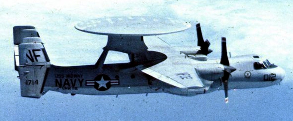 vaw-115 liberty bells carrier airborne early warning squadron us navy grumman e-2b hawkeye cvw-5 uss midway cva-41 194