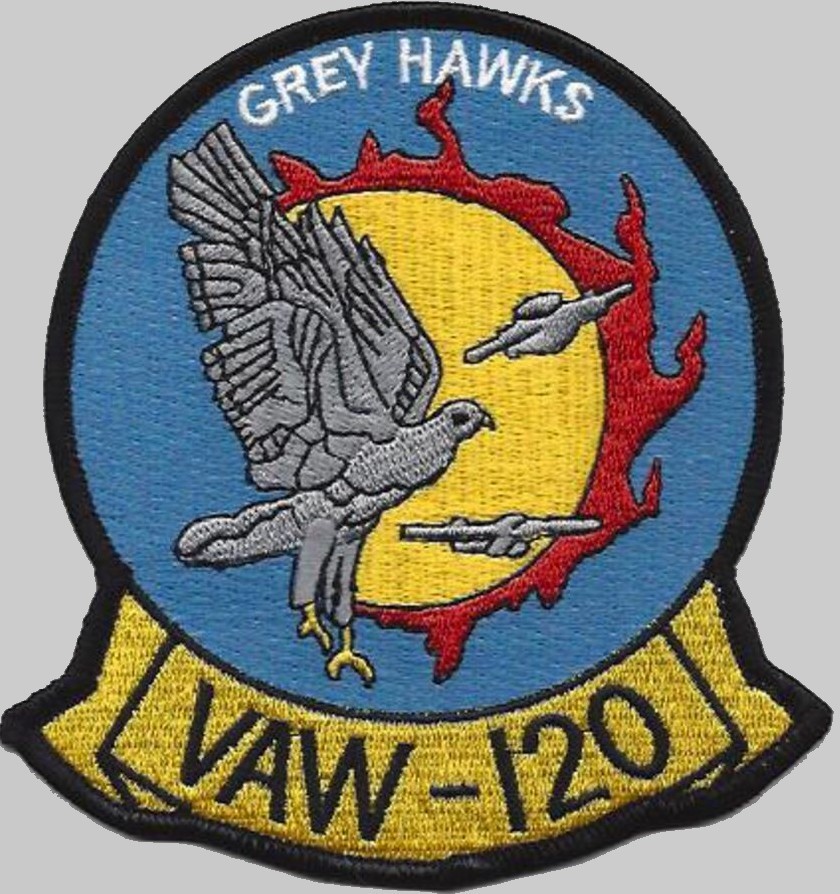vaw-120 greyhawks insignia crest patch badge airborne command control squadron e-2c e-2d advanced hawkeye c-2a greyhound navy 05p