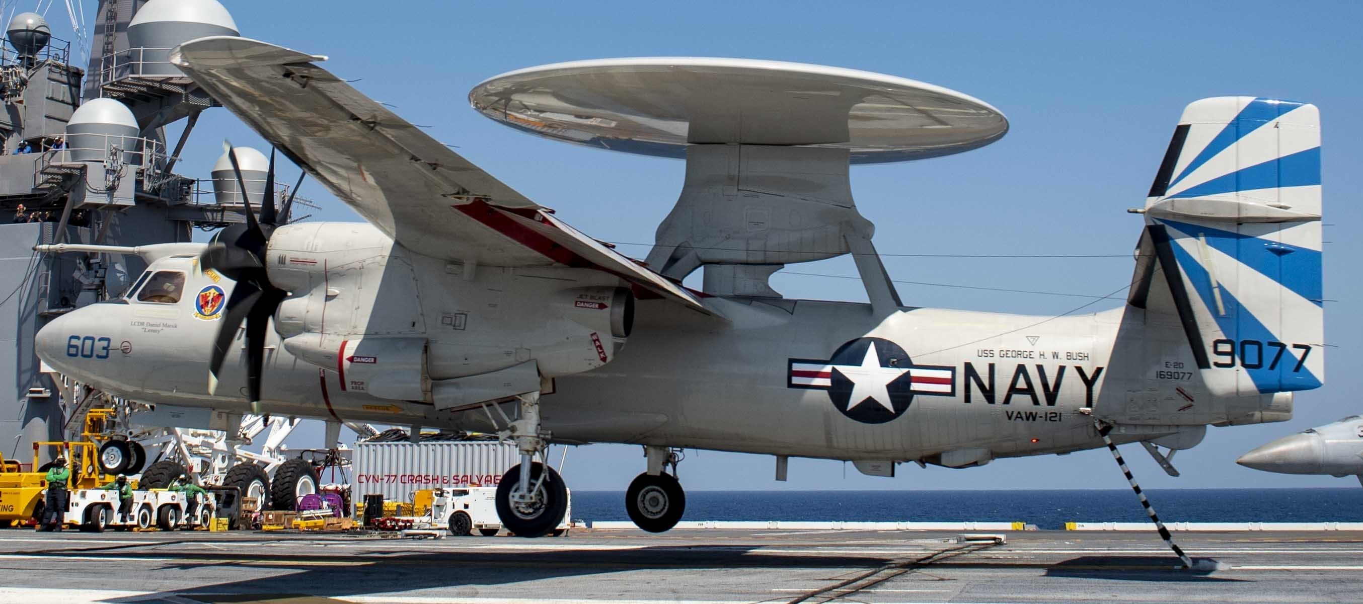 vaw-121 bluetails airborne command and control squadron us navy e-2d advanced hawkeye grumman uss george h. w. bush cvn-77 144