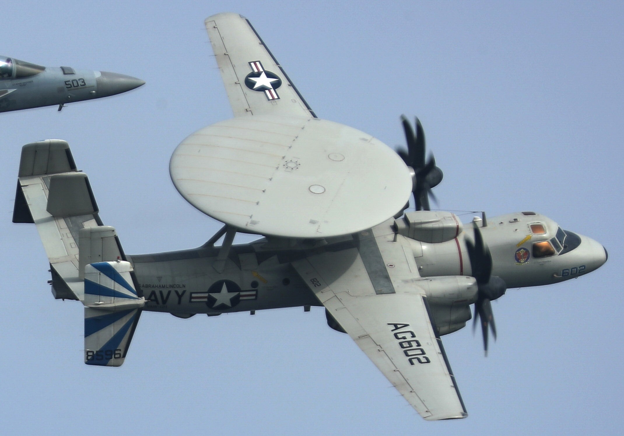vaw-121 bluetails airborne command and control squadron us navy e-2d advanced hawkeye cvw-7 uss abraham lincoln cvn-72 74