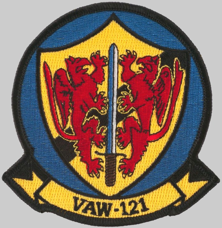 vaw-121 bluetails insignia crest patch badge carrier airborne early warning squadron us navy griffins hawkeye tracer 02p