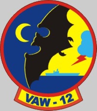 vaw-12 bats insignia crest patch badge carrier airborne early warning squadron caraewron us navy 03x