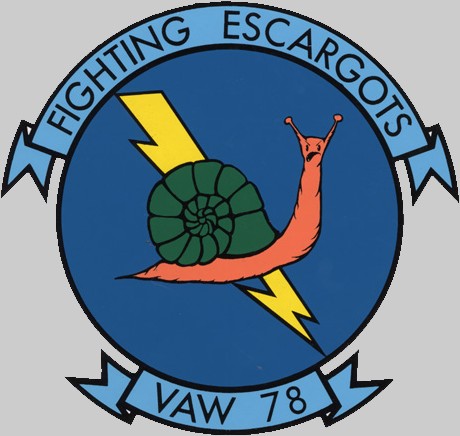 vaw-78 fighting escargots insignia crest patch badge carrier airborne early warning squadron us navy reserve grumman e-2c hawkeye 02x