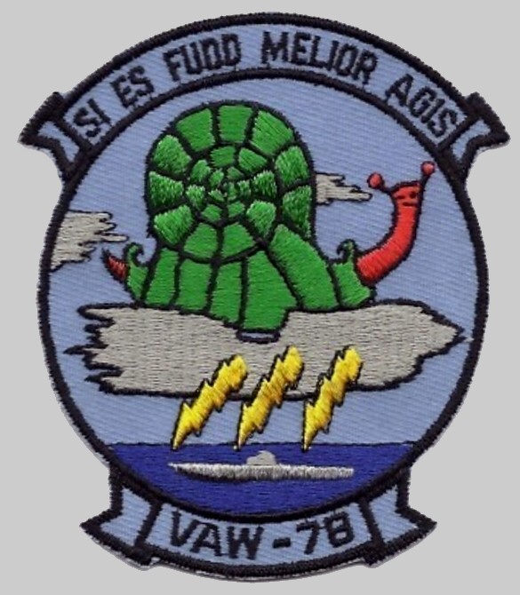 vaw-78 fighting escargots insignia crest patch badge carrier airborne early warning squadron us navy reserve grumman e-2c hawkeye 02p