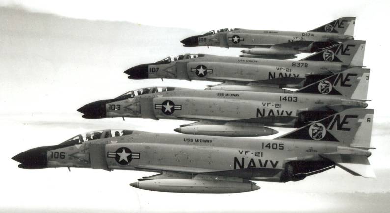 fighter squadron vf-21 freelancers carrier air wing cvw-2 uss midway cva 41 f-4b phantom