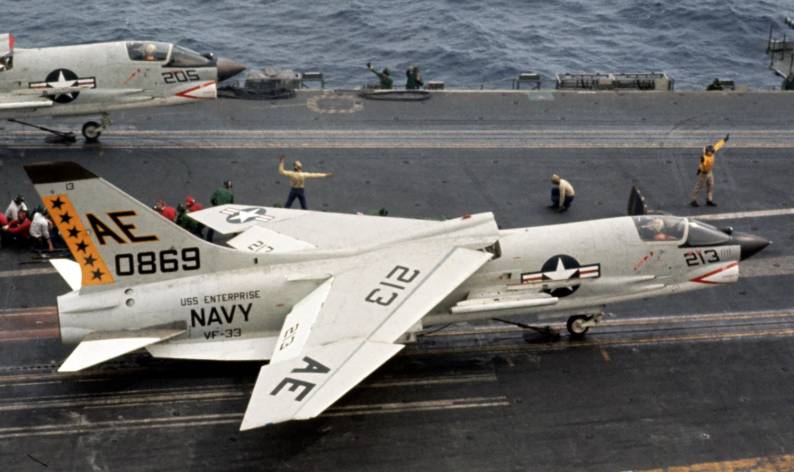 vf-33 tarsiers fighter squadron f-8e crusader uss enterprise cvan 65
