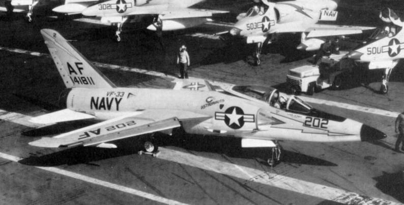 vf-33 astronauts f11f-1 tiger cvg-6 uss intrepid cva 11 us navy fighter squadron