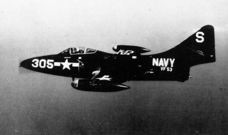 fighter squadron vf-53 blue knights f9f-5 panther cvg-5 uss valley forge cva 45