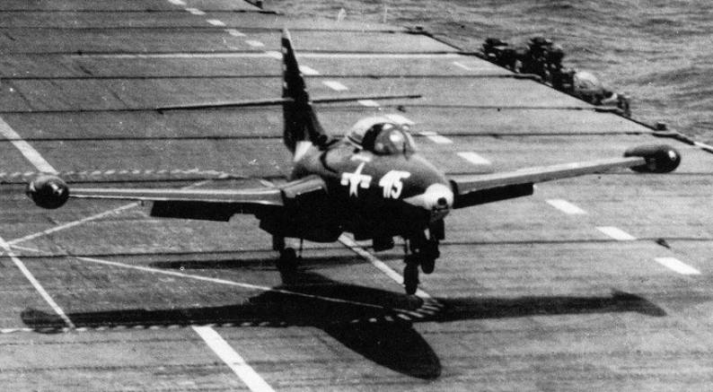 vf-84 fighter squadron grumman f9f-5 panther cvg-8 uss lake champlain cva 39