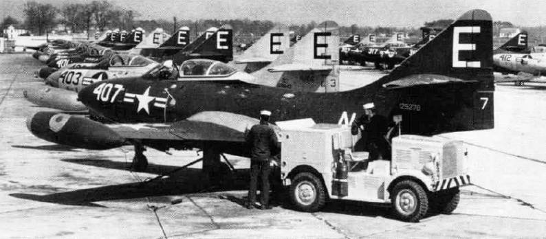 fighter squadron vf-84 sidewinders f9f-5 panther cvg-8 nas oceana virginia 1954