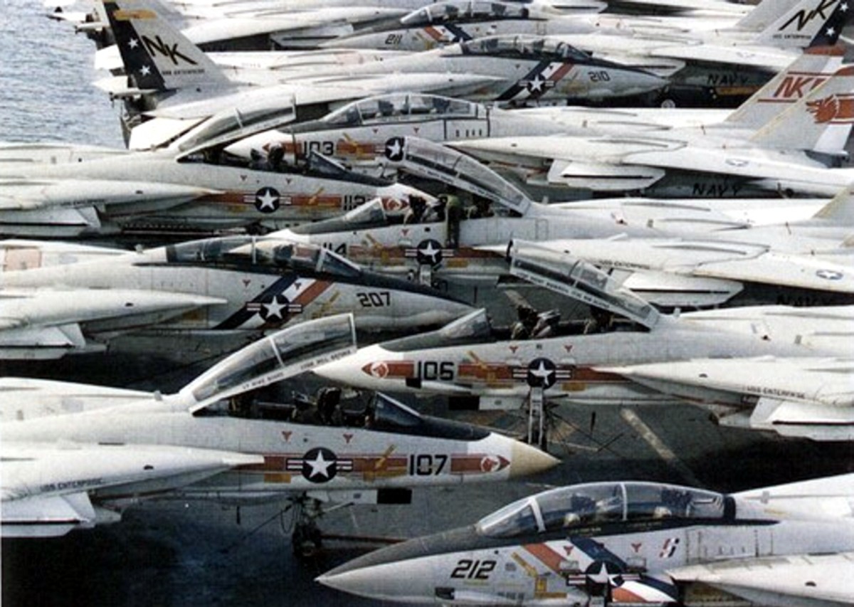 vf-1 wolfpack fighter squadron f-14a tomcat carrier air wing cvw-14 uss enterprise cvn-65 30