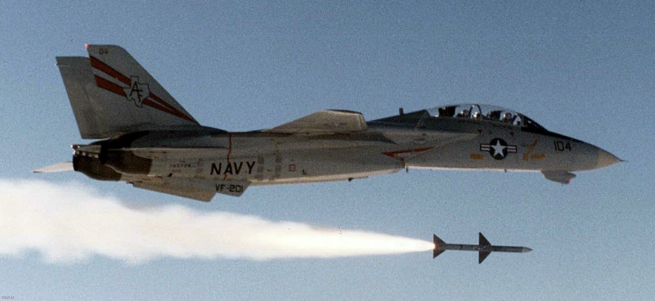 vfa-201 hunters fighter squadron us navy reserve f-14a tomcat 04 aim-7 sparrow sam missile