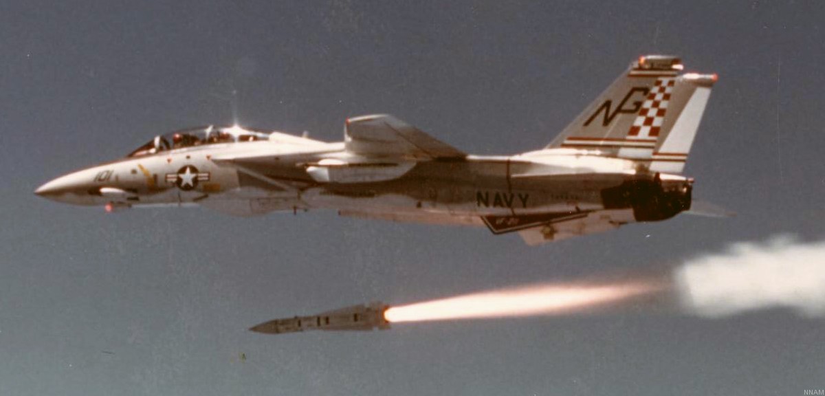 vf-211 fighting checkmates fighter squadron f-14a tomcat us navy firing aim-54 phoenix missile aam