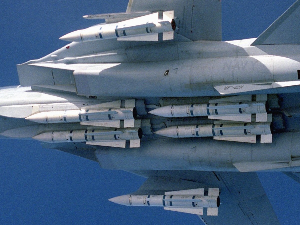vf-211 fighting checkmates fighter squadron f-14a tomcat us navy carrier air wing cvw-9 33a aim-54c phoenix missile