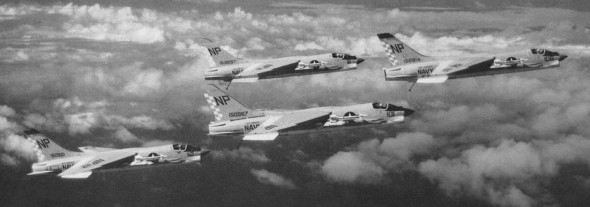 vf-211 fighting checkmates fighter squadron f-8e crusader us navy carrier air wing cvw-21 uss hancock cva-19 59