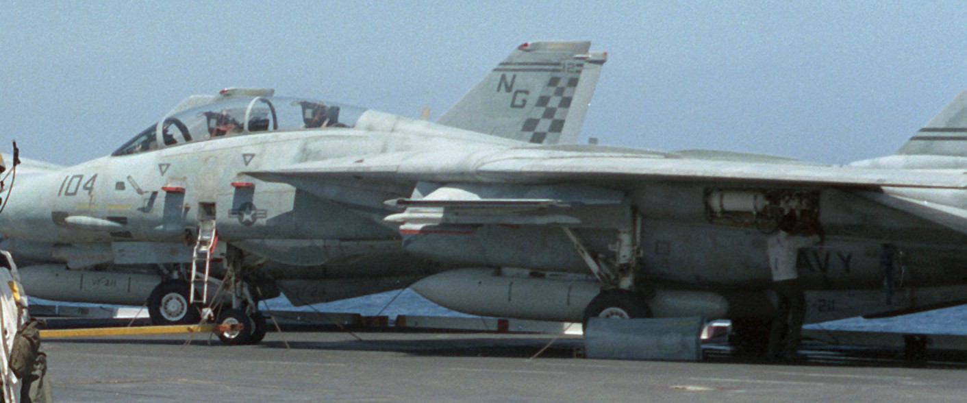 vf-211 fighting checkmates fighter squadron f-14a tomcat us navy carrier air wing cvw-9 uss kitty hawk cv-63 66
