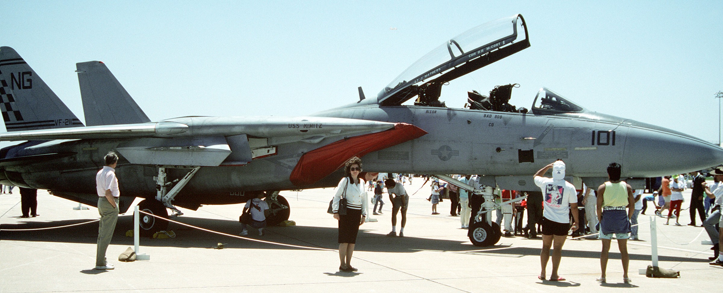 vf-211 fighting checkmates fighter squadron f-14a tomcat us navy carrier air wing cvw-9 uss nimitz cvn-68 93 andrews afb