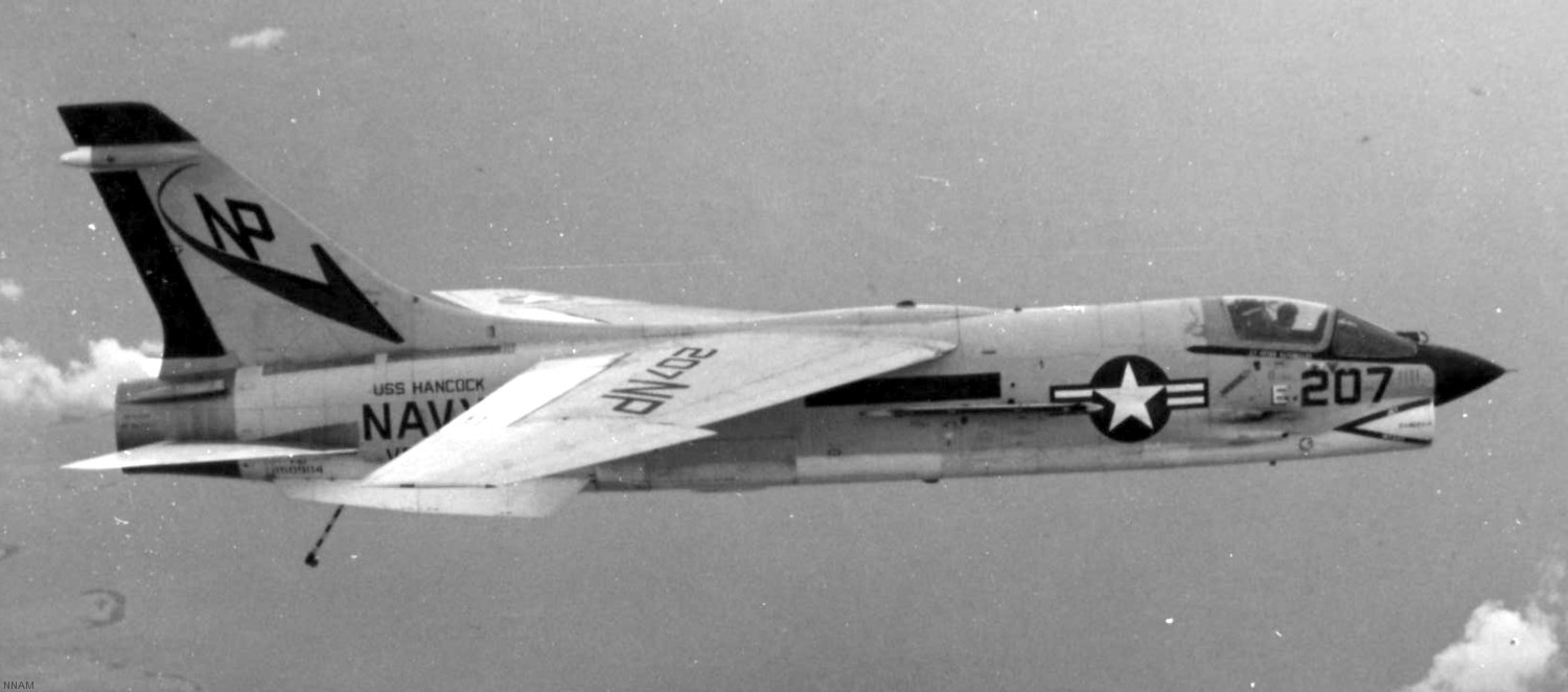 vf-24 red checkertails fighter squadron navy f-8j crusader carrier air wing cvw-21 uss hancock cva-19 57