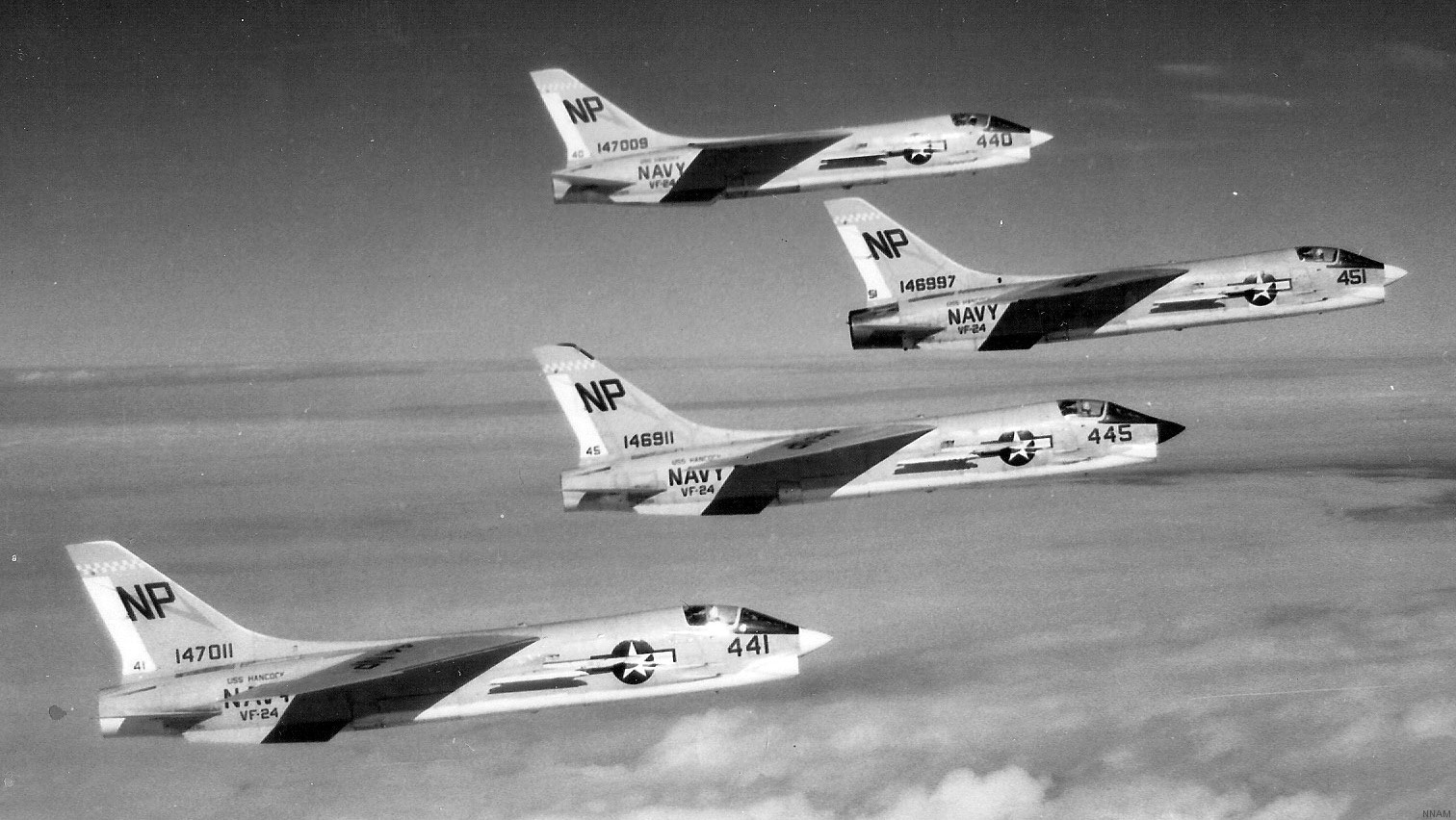 vf-24 red checkertails fighter squadron navy f-8c crusader carrier air wing cvw-21 uss hancock cva-19 67