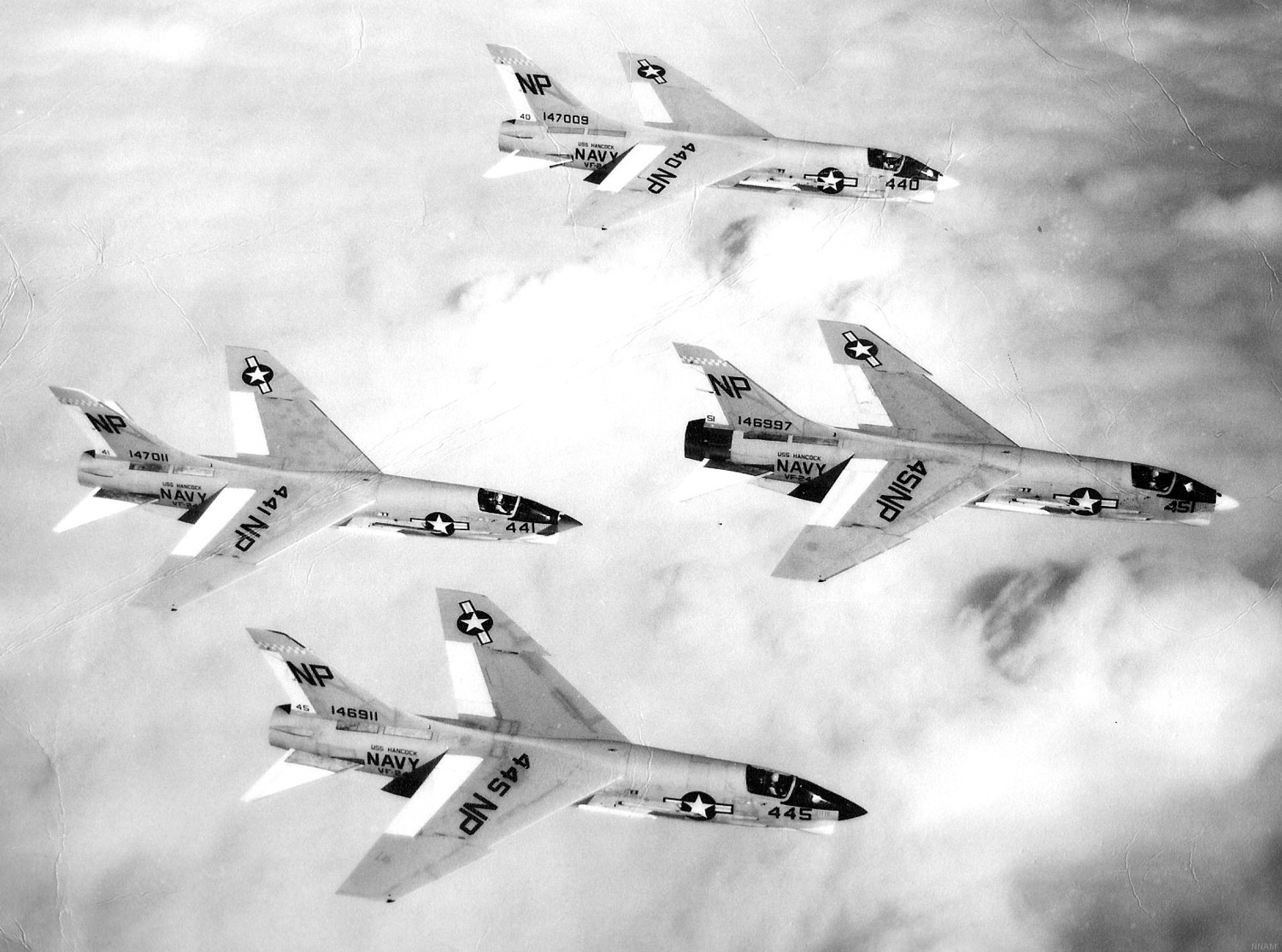 vf-24 red checkertails fighter squadron navy f-8c crusader carrier air wing cvw-21 uss hancock cva-19 68