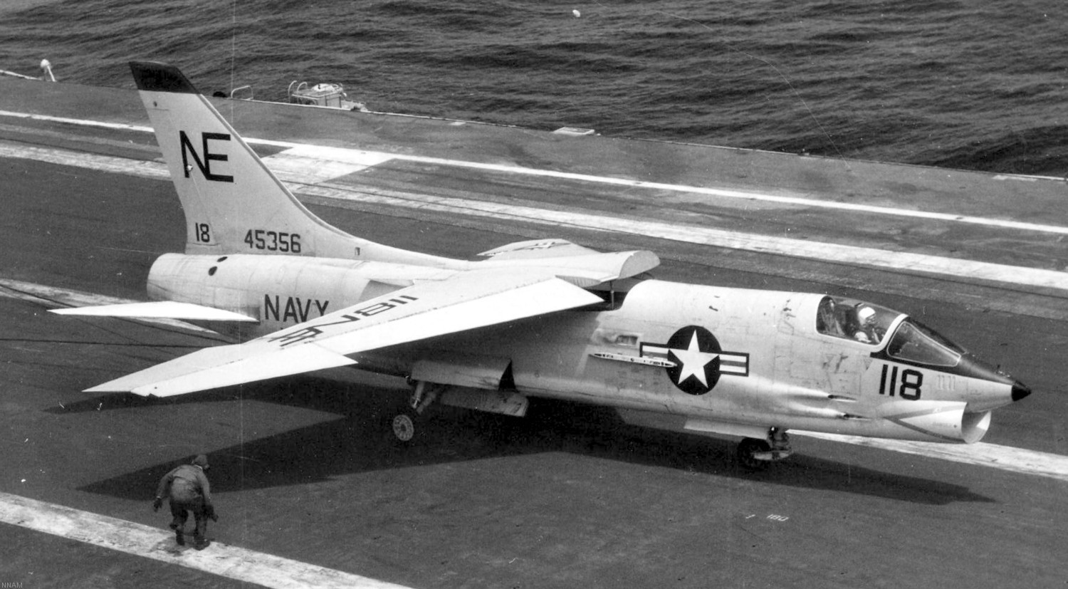 vf-24 red checkertails fighter squadron navy f8u-1 crusader carrier air group cvg-2 uss midway cva-41 71