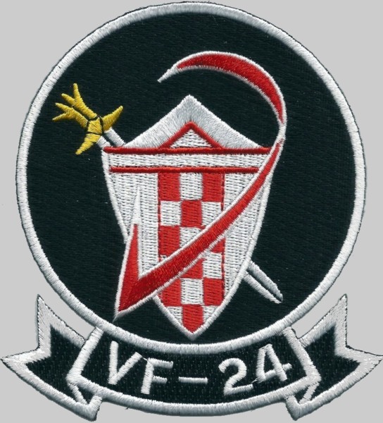 vf-24 fighting renegades insignia crest patch badge red checkertails fighter squadron us navy 02p