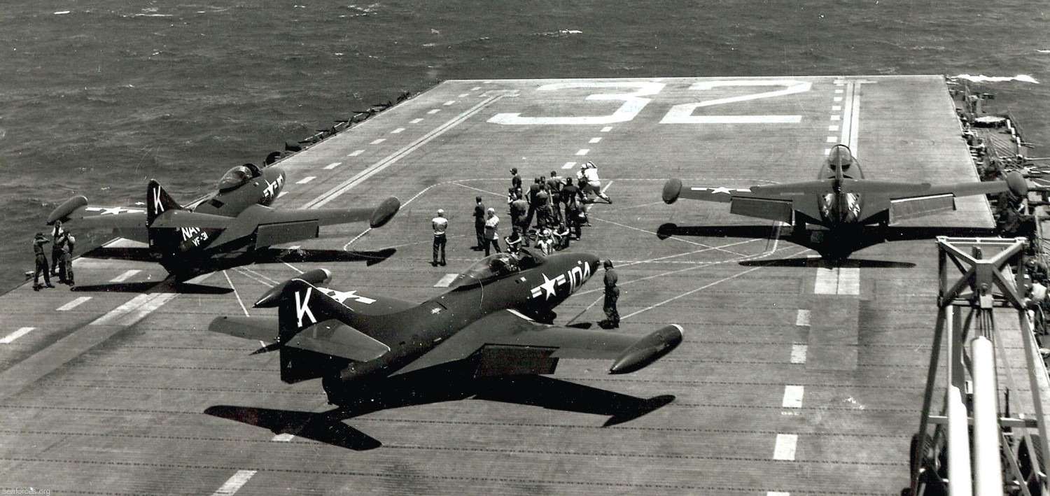 vf-31 tomcatters fighter squadron navy f9f panther cvg-3 uss leyte cv-32 133