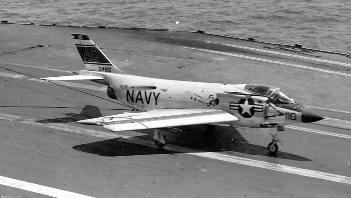 vf-31 tomcatters fighter squadron navy f3h-2n demon cvg-3 uss saratoga cva-60 146