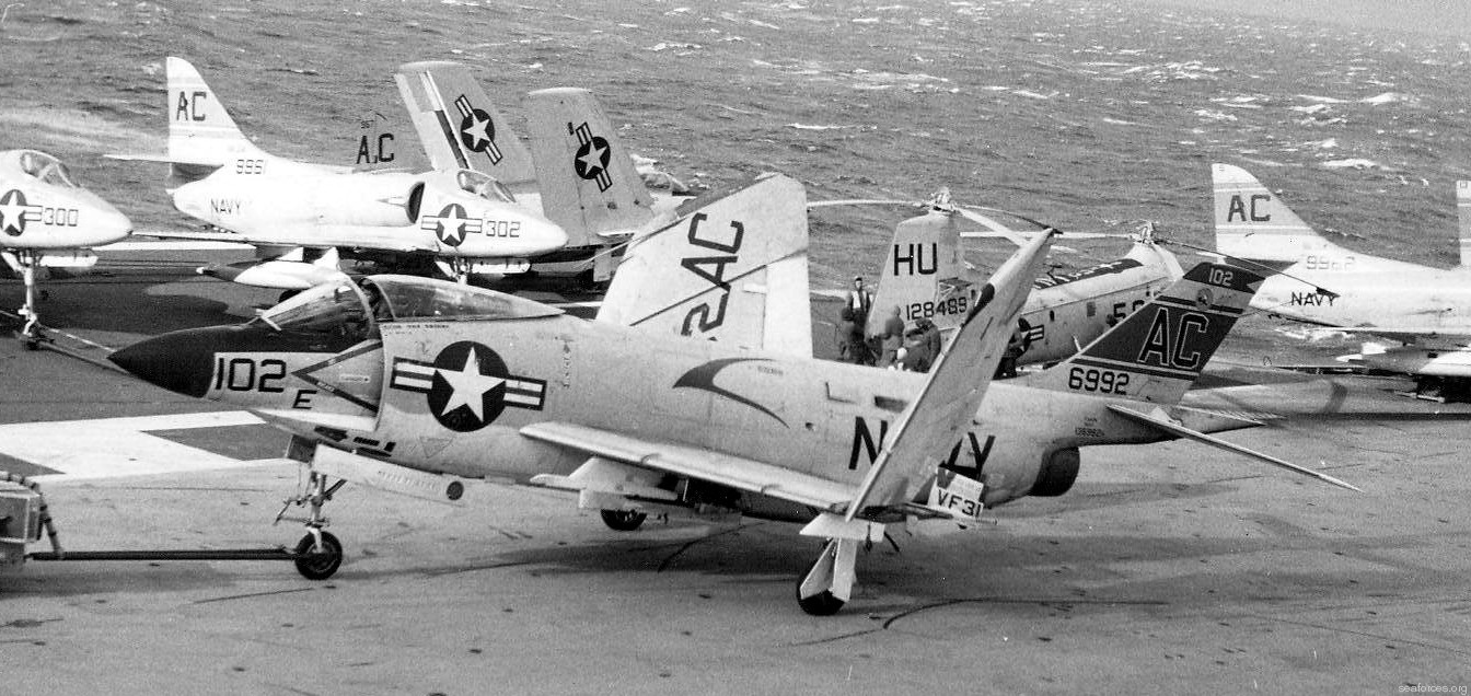 vf-31 tomcatters fighter squadron navy f3h-2n demon cvg-3 uss saratoga cva-60 147