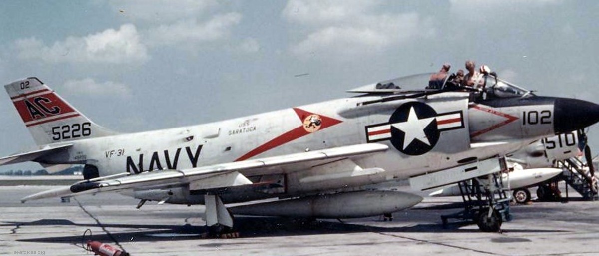 vf-31 tomcatters fighter squadron navy f3h-2 demon cvg-3 uss saratoga cva-60 150