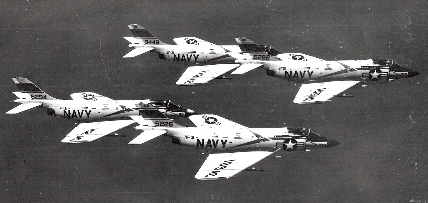 vf-31 tomcatters fighter squadron navy f3h-2 demon cvg-3 uss saratoga cva-60 153