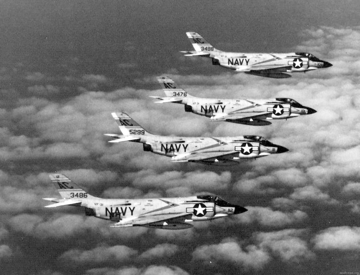 vf-31 tomcatters fighter squadron navy f3h-2 demon cvg-3 uss saratoga cva-60 154