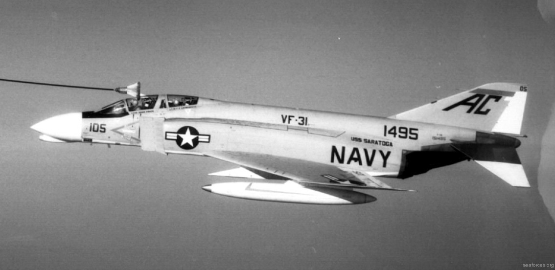vf-31 tomcatters fighter squadron navy f-4b phantom ii cvw-3 uss saratoga cva-60 161